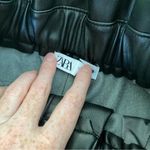 ZARA  - Scrunched Paper Bag Faux Leather Joggers in Black Photo 2