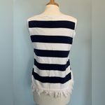 Sail To Sable  Hydna Fringe Sweater Tank Top Sz Medium GUC Nautical Round Neck Photo 5