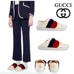 Gucci Ace leather and velvet bow slip-on sneakers size IT 36.5 US 6.5 Photo 5