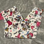 Warner Bros Christmas Looney Tunes White and Pink Cartoon Pajamas Bottoms Size L Photo 0