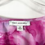 Free Assembly Plus Size 1X Top Handmade Tie Dye Peplum Pink Tie Front Tunic 943 Photo 12
