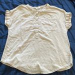 Lucky Brand  Henley Tan/Cream Shirt Pullover Blouse Size Med EUC #1818 Photo 1