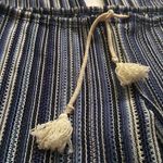 Becca swim women’s blue stripe crochet open leg boho beach pants, size medium Photo 1