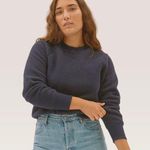 Everlane Renew Fleece Raglan Crewneck Sweatshirt In Pewter Gray Photo 0
