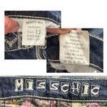 Miss Chic Cropped Blue Jean Women's Size 13 Embroidered Studs Medium Wash Denim Photo 4