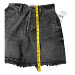 We The Free NWT Free People Brea Cut Off Denim Mini Skirt High Rise Faded Black Size 24 Photo 11