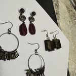 Lot Of 3 Pretty Dangle Drop Bead Beaded Mix Of Pierced Earrings Photo 5