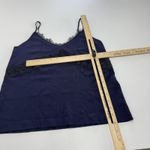 ZARA  Tank Top Womens Medium‎ Blue Black Lace Trim Knit Camisole Photo 7