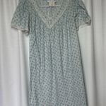 Miss Elaine Nightgown Women’s M Blue Floral Short Sleeve Sleepwear Cottagecore Size M Photo 3