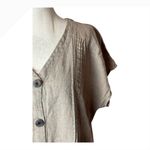 J.Jill  Love Linen Dress Women Small Brown Linen Button Front Short Sleeve Mini Photo 5