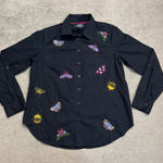 Anthropologie  Maeve Embellished Beaded Butterfly Insects Button Up Shirt Photo 0