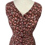 Vintage Sostanza Romper Ditsy Floral Button Front Mini Dress Burgundy Womens M Size M Photo 3