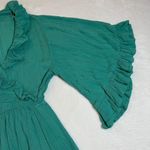 Roxy  V-Neck Ruffle Trim Mini Dress Size X-Small Wide Sleeve Beach Boho Colorful Photo 5