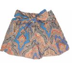 J.Crew $98 Tie-Waist Short Skort Paisley Ratti Mediterranean Size 6 EUC Photo 7