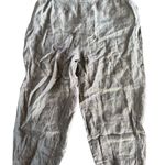 Flax  Women's Gray Linen Cropped Pants Photo 1