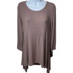 Michael Stars NEW  Asymmetrical Ribbed Tunic Blouse Mauve Artsy Capsule Comfy OS Photo 1