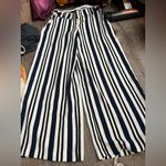 Carolina belle  navy Striped Wide-Leg Pants size small Photo 6
