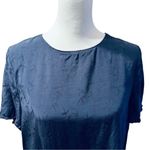 Ann Taylor  Navy Blue Bird Design Pattern Print Shirt Sz M Photo 3