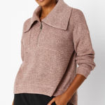 Sweaty Betty Women's Restful Boucle Half Zip Sweatshirt small soft pink NWT Photo 0