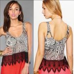 Free People BURNOUT TEA ROOM CROP TOP BLACK LACE PAISLEY Photo 2