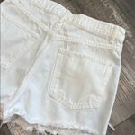 ZARA  White Jean Shorts High-Waisted Frayed Hem size 6 Photo 2