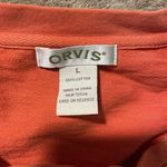 Orvis  Shirt Women's Size L Orange Zip Pockets Boxy Pullover Sweatshirt Long Slv Photo 1