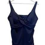 Lands’ End Women’s Navy Blue Underwire Criss cross Tankini Top Size 18 Photo 0
