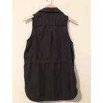Free People Too Far black Sleeveless Utility Long Tunic Vest Top oversized XS Photo 5