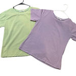 Monisqui Size S Italian Tee Shirt Bundle Green Purple 100%‎ Cotton Natural Dye Photo 0