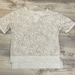 Stars Above Cream with Tan & Pale Pink Animal Print Short Cuff Sleeve Sweatshirt Photo 4