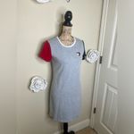 Tommy Hilfiger Grey, Red & Blue Colorblock Heart T-Shirt Midi Dress Sz S Photo 5