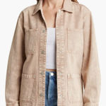 BLANK NYC  NWT Garment Dye Acid Wash Twill Shirt Jacket in Stoned Size Medium Photo 0