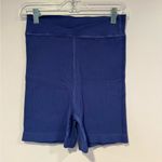Free People Indigo ribbed  V-waist biker shorts Photo 1