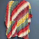 Lane Bryant WO SIZE 14/16 SHEER BOX PONCHO TOP DRAWSTRING WAIST VIBRANT … Photo 6