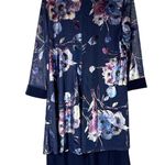 R & M Richards Printed Mesh Jacket & Necklace Dress Set Size 16 Party Photo 1