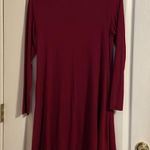 NWT Auselily Above the Knee Long Sleeve Pocket Dress Sz Medium Minimalist Basic Red Photo 1