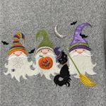 Indigo Soul women’s size 3XL Halloween Gnomes cat bats hats Hacci grey Tunic Top Gray Photo 2