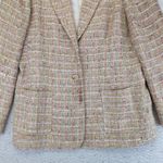 Vintage Marshall Fields Tweed Blazer Women's 10 Plaid Career Academia Classic Tan Photo 7