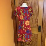 Vintage 90s bright red floral mini dress Size M Photo 6