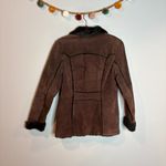 Vintage brown suede leather Penny Lane style coat Size M Photo 4