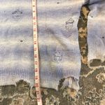 Les Soeurs Distressed Blue Purple Cropped Sweater Photo 1