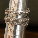 Sterling Silver Modern Multiple Textures Wrap Ring Sz 8 Photo 4