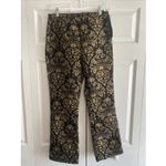 Urban Outfitters  Womens 4 Black Gold Jaquard Nicky Flare Trouser Pant Holiday Photo 1