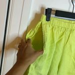 Flax  Electric Green Linen Capris Photo 3