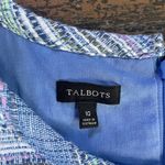 Talbots  Blue Striped Tweed Lined Sleeveless Shift Sleeveless - Sz 10 💚🎀 Photo 13
