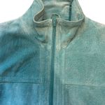 Vtg Yvonne Le Marie Teal Suede Genuine Leather Jacket Size 8 Zip up Lined Green Photo 2