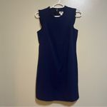 J Crew Factory Navy Ruffle Neck Suiting Dress Office Business 2 Petite NWT Blue Size 2P Photo 1