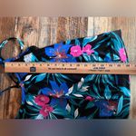 Tropical Floral Print Tankini Top Blue Photo 3