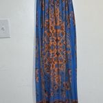 Bohemian Blue and Orange Maxi Dress Photo 2