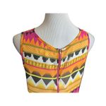 Umgee Womens Aztec Tribal Zipper Back Flowy Tank Top - Sz L Photo 1